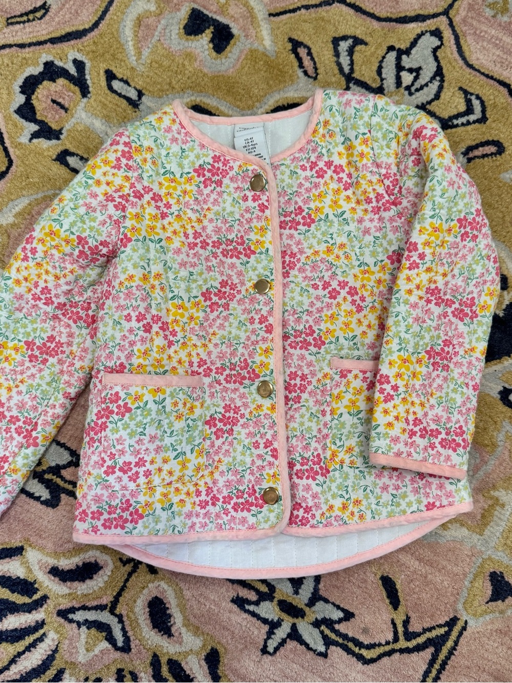 Cupcakes and Cashmere quilted jacket features a vibrant Floral Size 4T